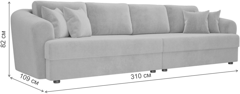 Диван Милтон велюр серый