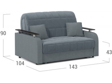 Диван-кровать Moon Family 044 120х200 НПБ серый велюр 74-59 / венге текстурный