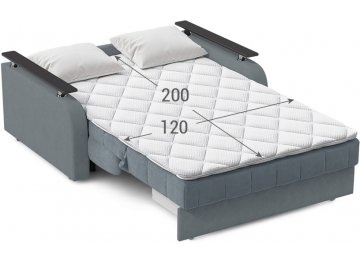 Диван-кровать Moon Family 044 120х200 НПБ синий велюр 74-9 / венге текстурный