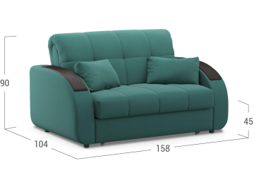 Диван-кровать Moon Family 109 158 см с независимым пружинным блоком Н20 Lux v1+(2)65 н 004765 зеленый