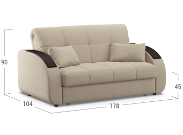 Диван-кровать Moon Family 109 Н30 Lux v1+(2)65 н 004777 140 велюр бежевый 74-70