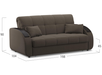 Диван-кровать Moon Family 109 Н30С Lux v1+(2)65 н 004786 160 велюр коричневый 74-65