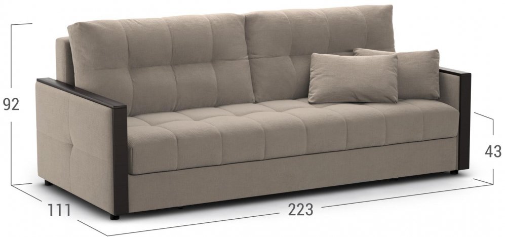 Диван Moon Family 125 велюр коричневый