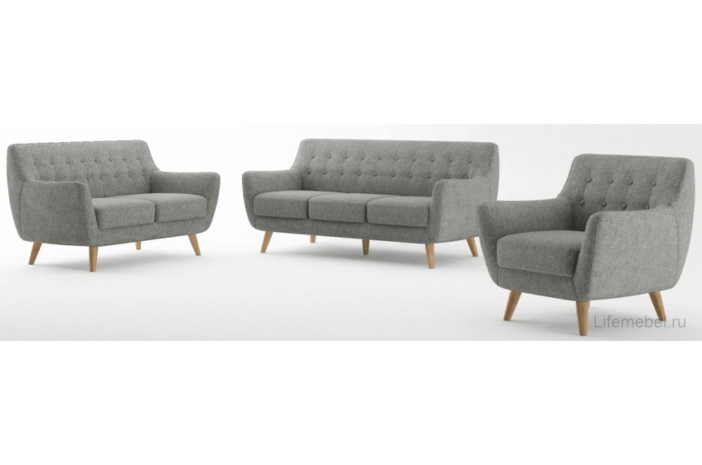 Диван Picasso трехместный серый