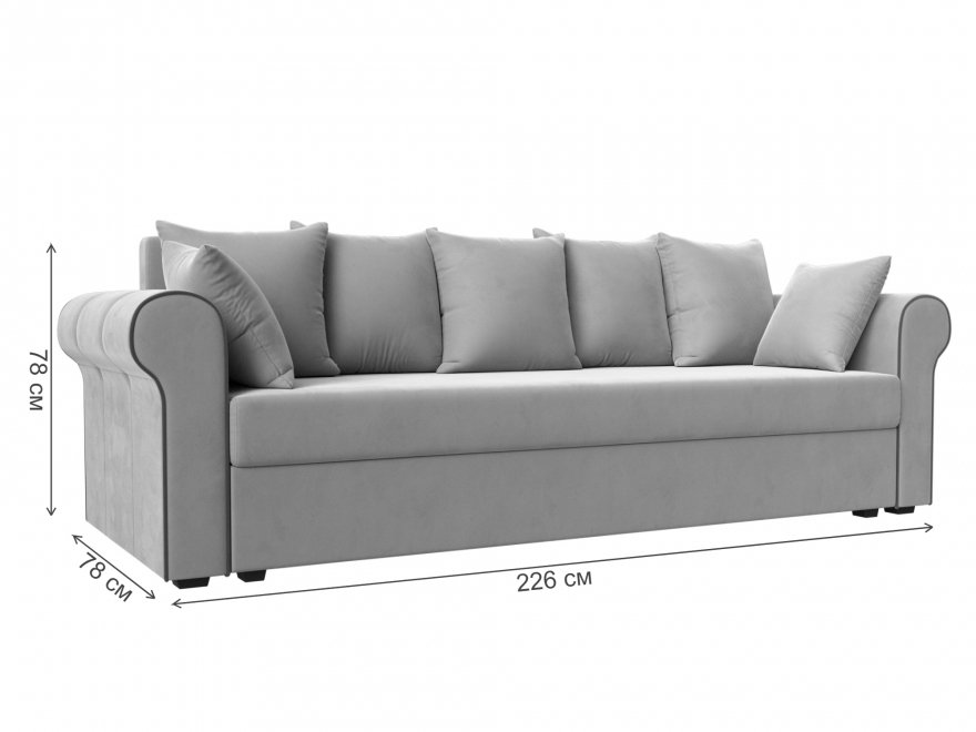 Диван Рейн черный велюр