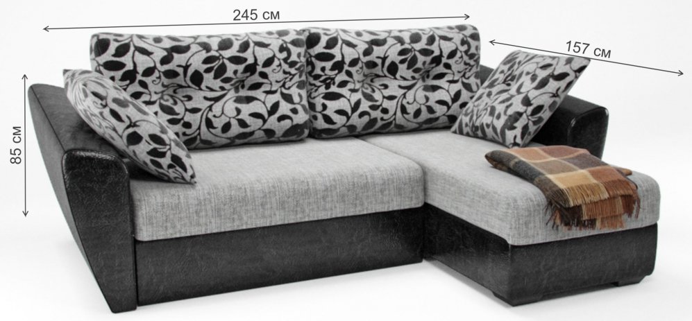 Диван угловой Голди еврокнижка дарк флау правый