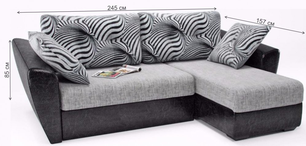 Диван угловой Амстердам Классик еврокнижка дарк плей правый 