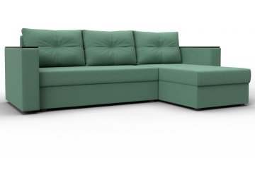 Диван-кровать Дельта-Прайм Б/С правый амур 11 зеленая рогожка