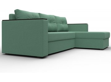 Диван-кровать Дельта-Прайм Б/С правый амур 11 зеленая рогожка