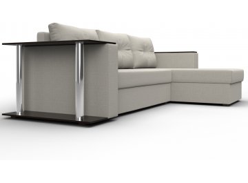 Диван-кровать Дельта-Прайм правый амур 02 бежевая рогожка