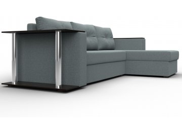 Диван-кровать Дельта-Прайм правый амур 07 серая рогожка