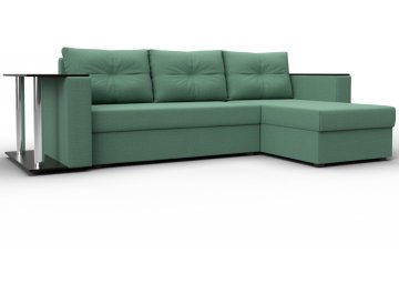 Диван-кровать Дельта-Прайм правый амур 11 зеленая рогожка