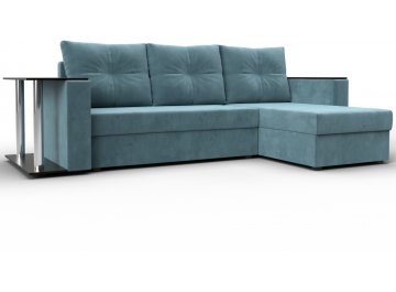 Диван-кровать Атланта правый бирюзовый велюр