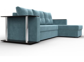 Диван-кровать Атланта правый бирюзовый велюр
