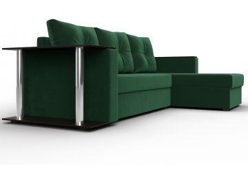 Диван-кровать Атланта правый зеленый велюр