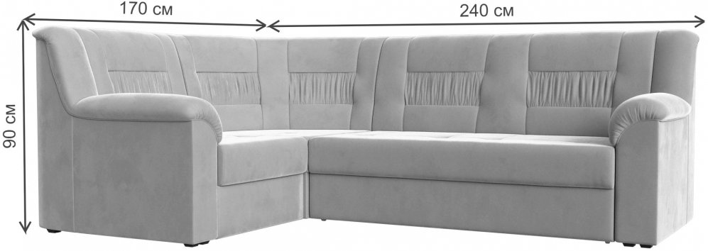 Диван угловой Терра-М левый бежевый велюр