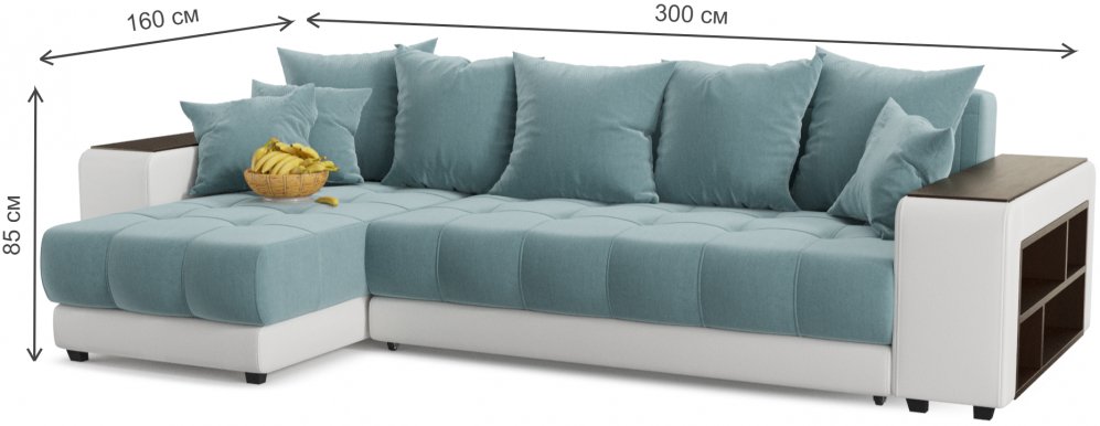 Диван угловой Кендрик левый blue 1
