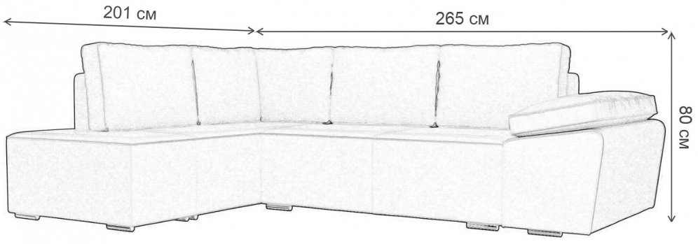 Диван угловой Крона-Нова левый бежевый / коричневый микровельвет