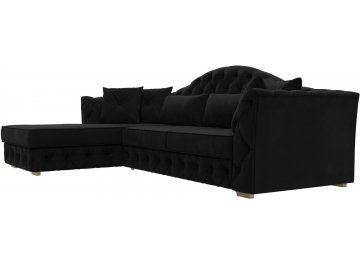 Диван-кровать Хрусталь-Нова левый микровельвет черный