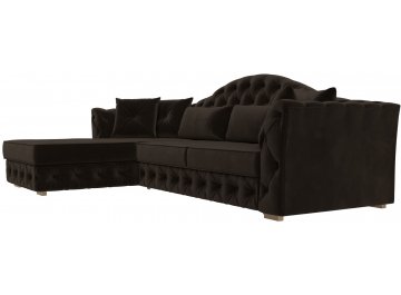 Диван-кровать Хрусталь-Нова левый микровельвет коричневый