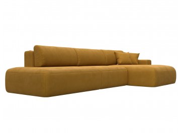 Диван-кровать Лига-036 НПБ Модерн Лонг правый brut 10 желтый велюр