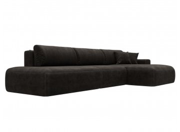 Диван-кровать Лига-036 НПБ Модерн Лонг правый brut 17 коричневый велюр