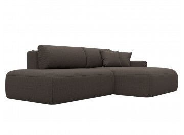 Диван-кровать Лига-036 НПБ Модерн правый амур 05 коричневая рогожка