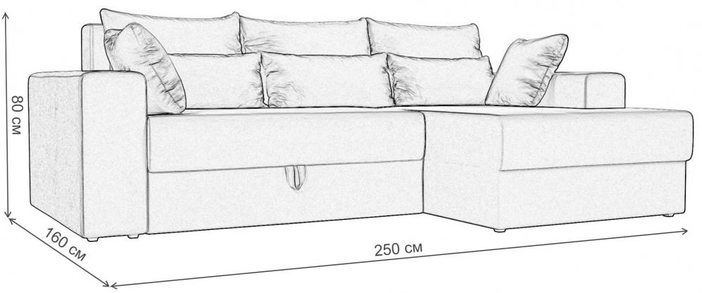 Диван угловой Тоскана правый велюр бирюза