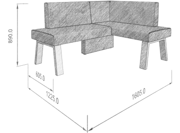 Диван Alto 158-120 R правый