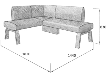 Диван Pride 140-178 L левый