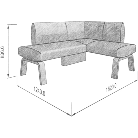 Диван Pride 158-120 R правый