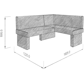 Диван Ratio 158-120 R правый