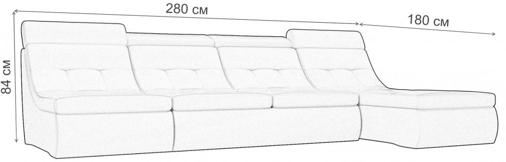 Модульный диван угловой Эверест Люкс правый бежевая рогожка