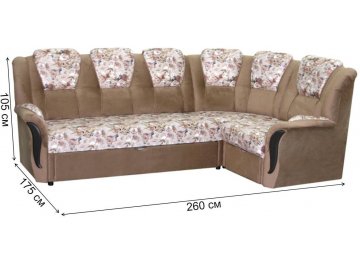 Угловой диван Маэстро 2 вариант 1 коричневый