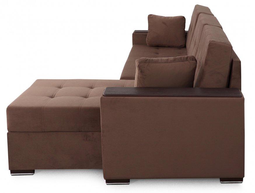Угловой диван Монако 1 вариант 3 коричневый