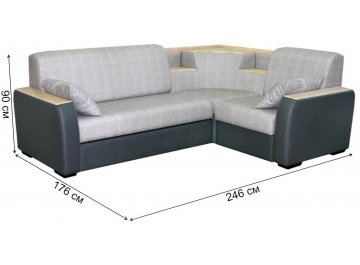 Угловой диван Вояж вариант 2 серый