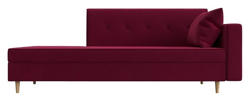 Диван-кушетка Браво-Сити правый бордовый микровельвет
