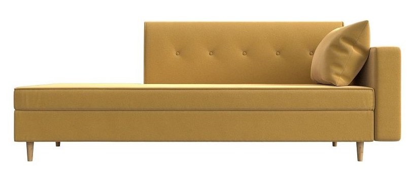 Диван-кушетка Браво-Сити правый желтый микровельвет