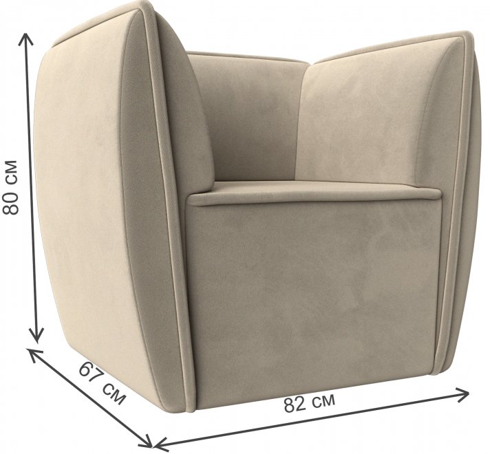 Кресло Бергамо бежевый микровельвет