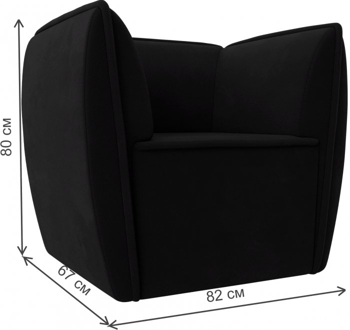Кресло Бергамо черный микровельвет