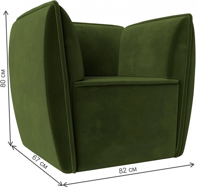 Кресло Бергамо зеленый микровельвет