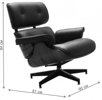 Кресло Eames Lounge chair черный оттоманка Eames Lounge chair черная
