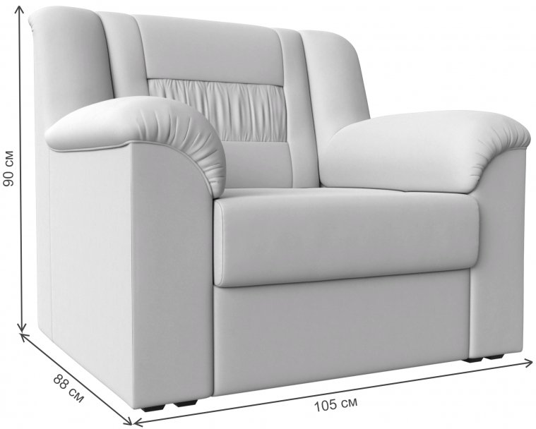 Кресло Карелия белая экокожа