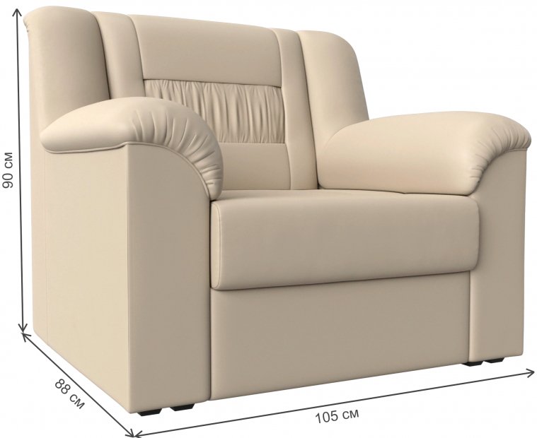 Кресло Карелия бежевая экокожа