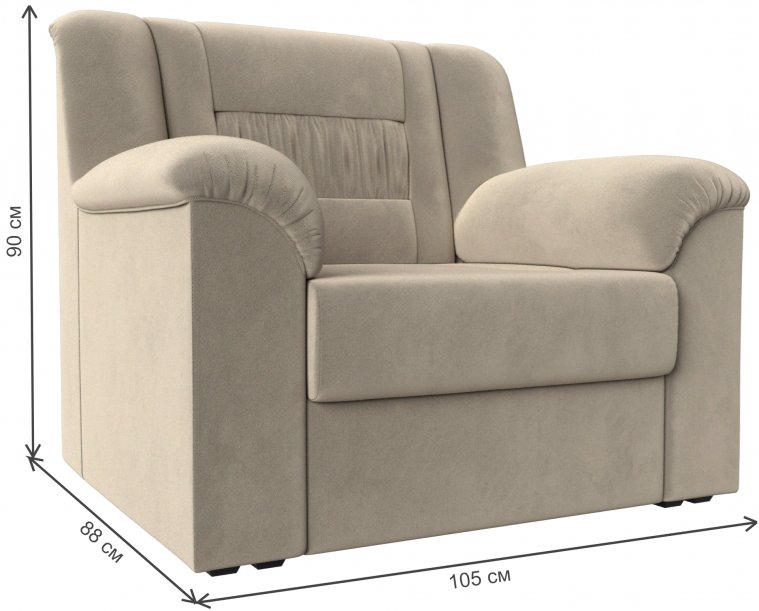Кресло Карелия бежевый микровельвет