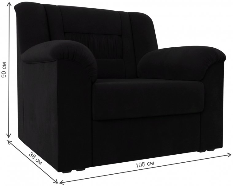 Кресло Карелия черный микровельвет