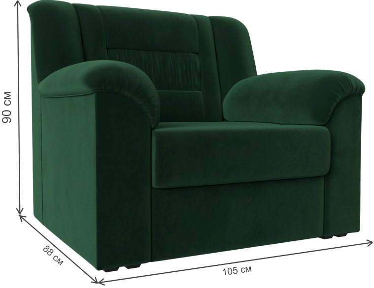 Кресло Карелия зеленый велюр
