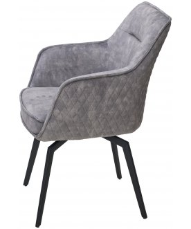 Стул-кресло Renly 180 поворотное 7525-180 серый велюр / черный