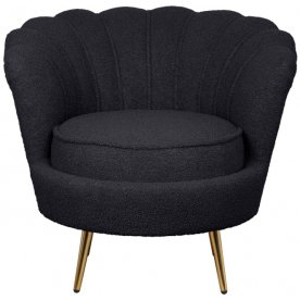 Низкое кресло Pearl Black Boucle
