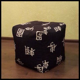 Пуф Куб черный дракон